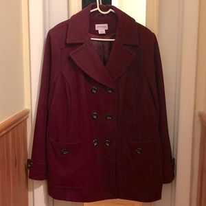 2X Woman’s Pea Coat Plum